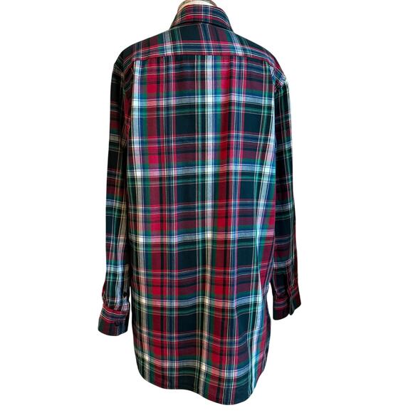 Lauren Ralph Lauren Plaid Button-Down Shirt Embroidered Crest Women’s Large - Picture 5 of 6